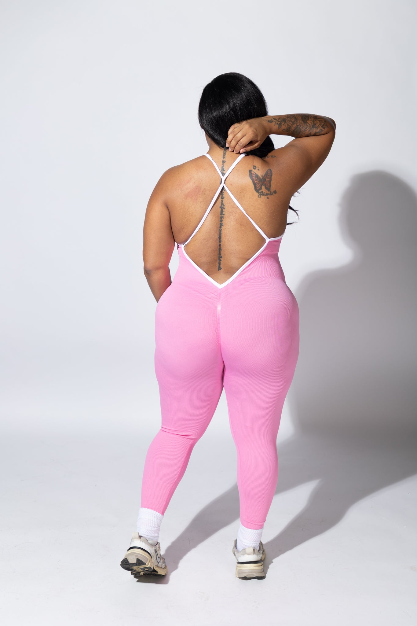 Ribbed Performance Jumpsuit - Pink