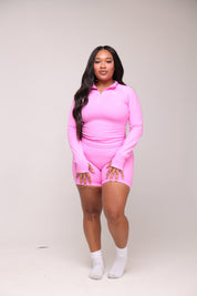 Quarter Zip Set - Pink