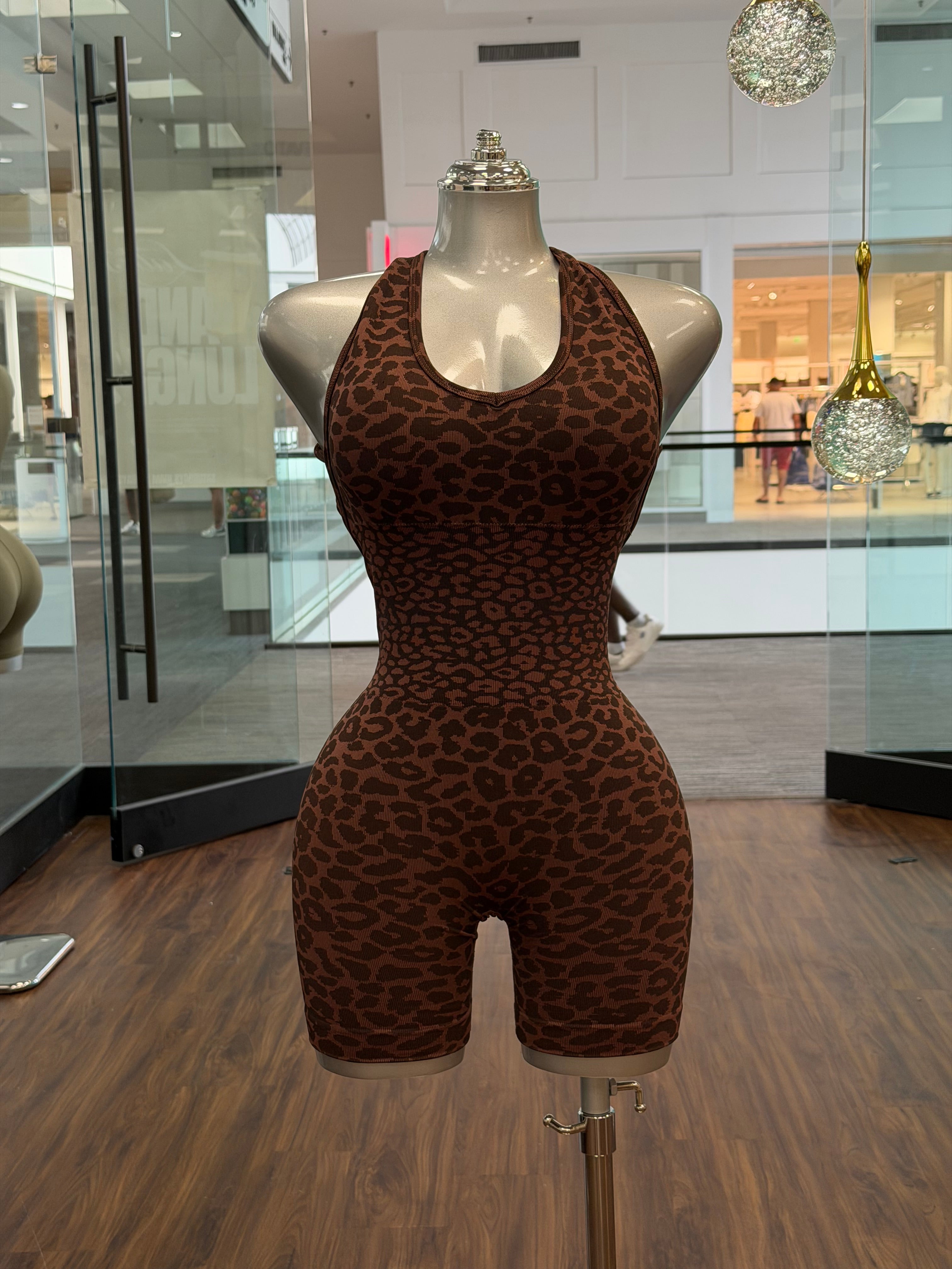 Cheetah Romper - Mocha