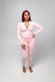 Smooth Body Jacket Set - Soft Pink