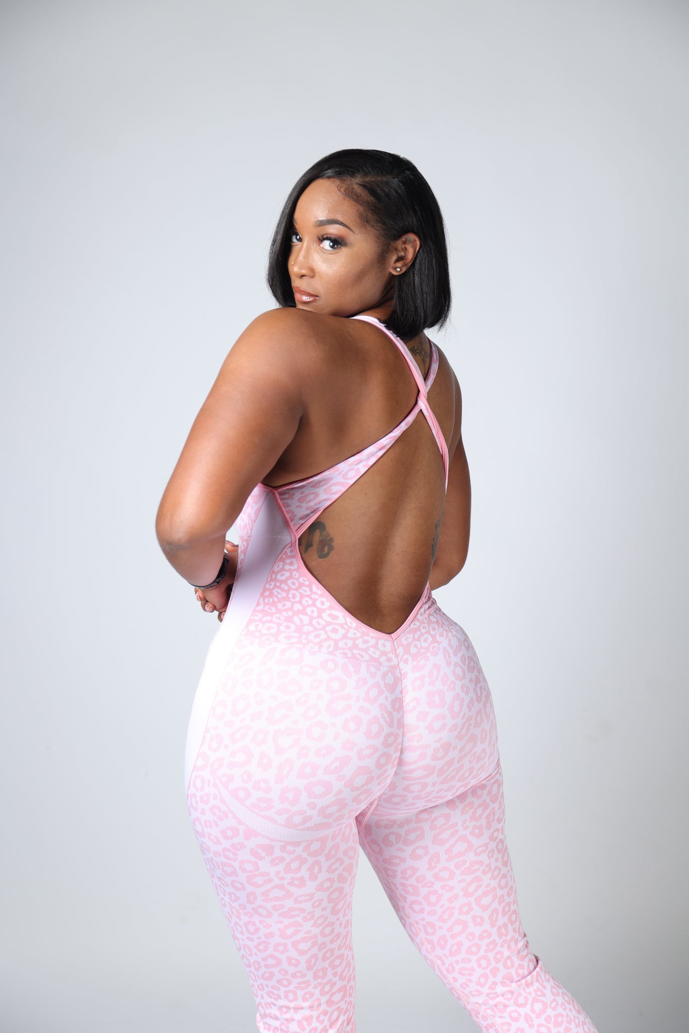 Flare Cheetah Stretch & Compress - Blush