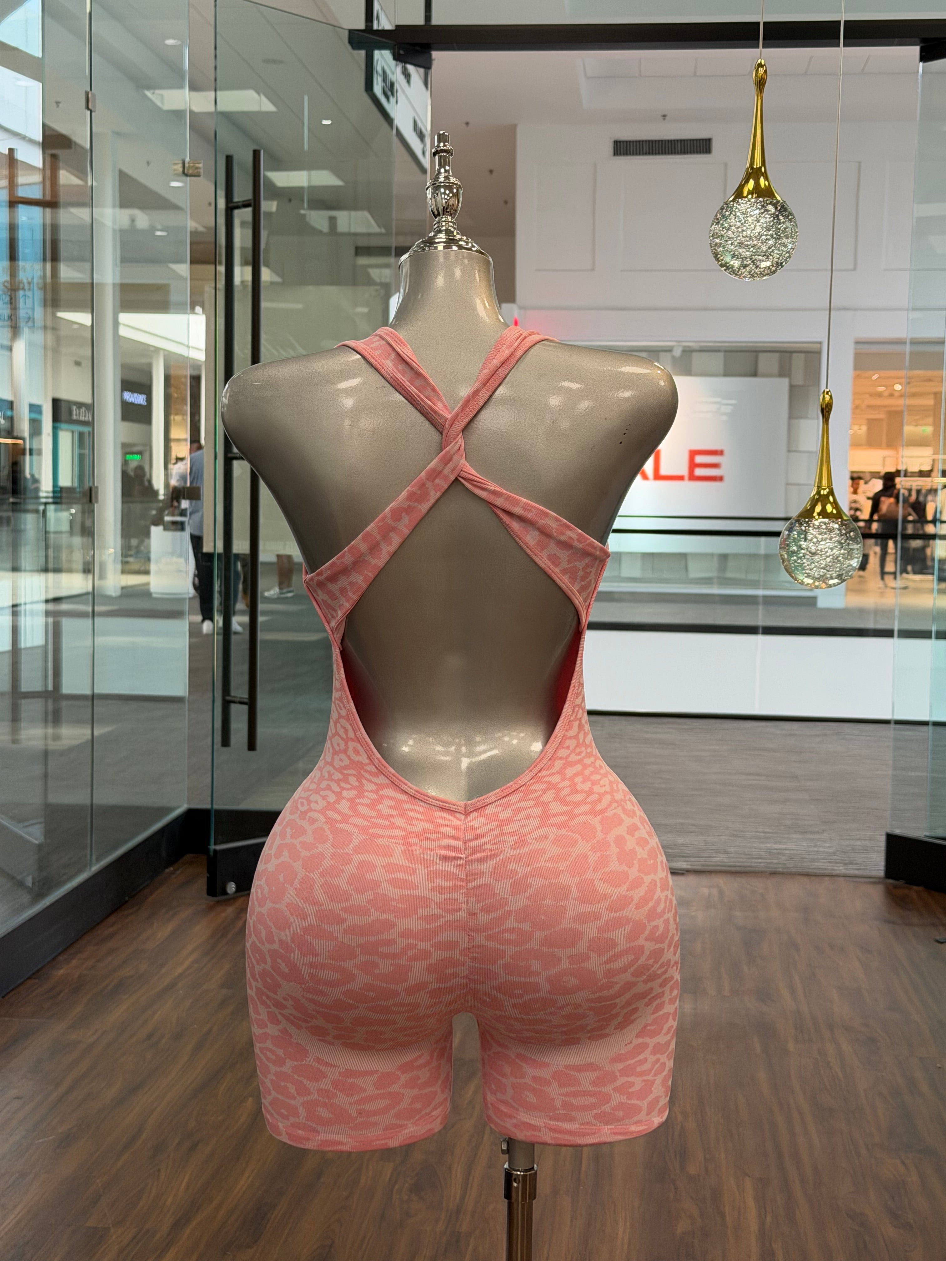 Cheetah Romper - Pink