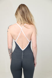 Ribbed Performance Jumpsuit - Blue Grey