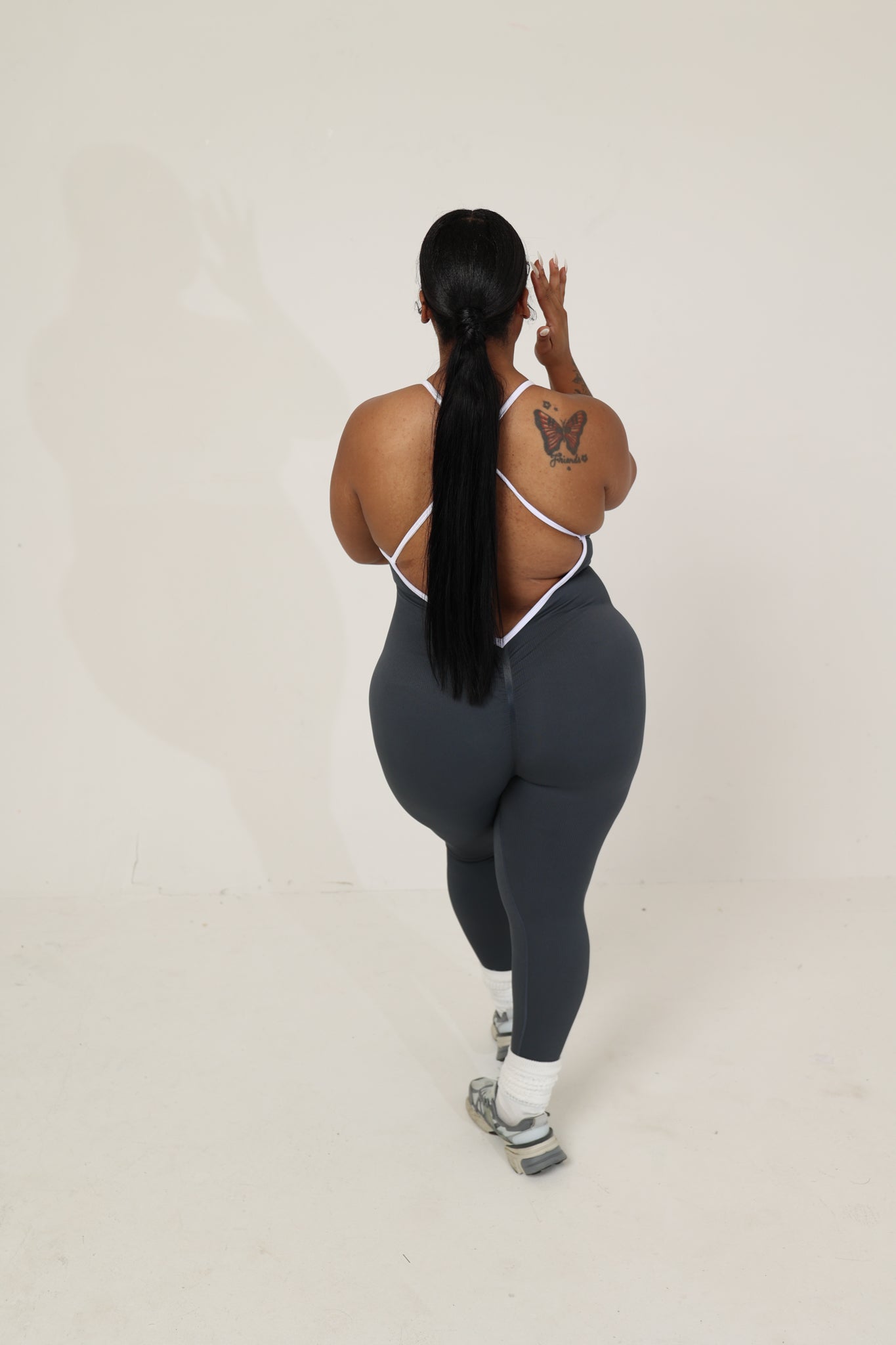 Ribbed Performance Jumpsuit - Blue Grey