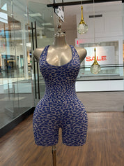 Cheetah Romper - Blue