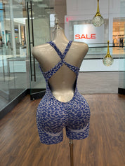 Cheetah Romper - Blue