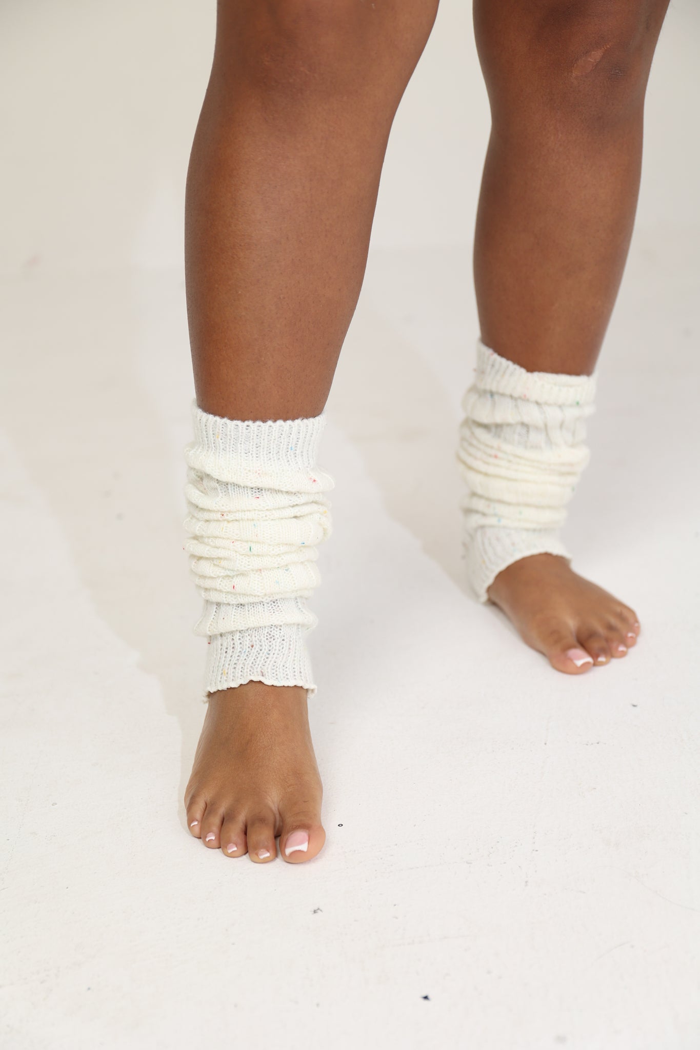 Cozy Leg Warmers - Off-White Sprinkle