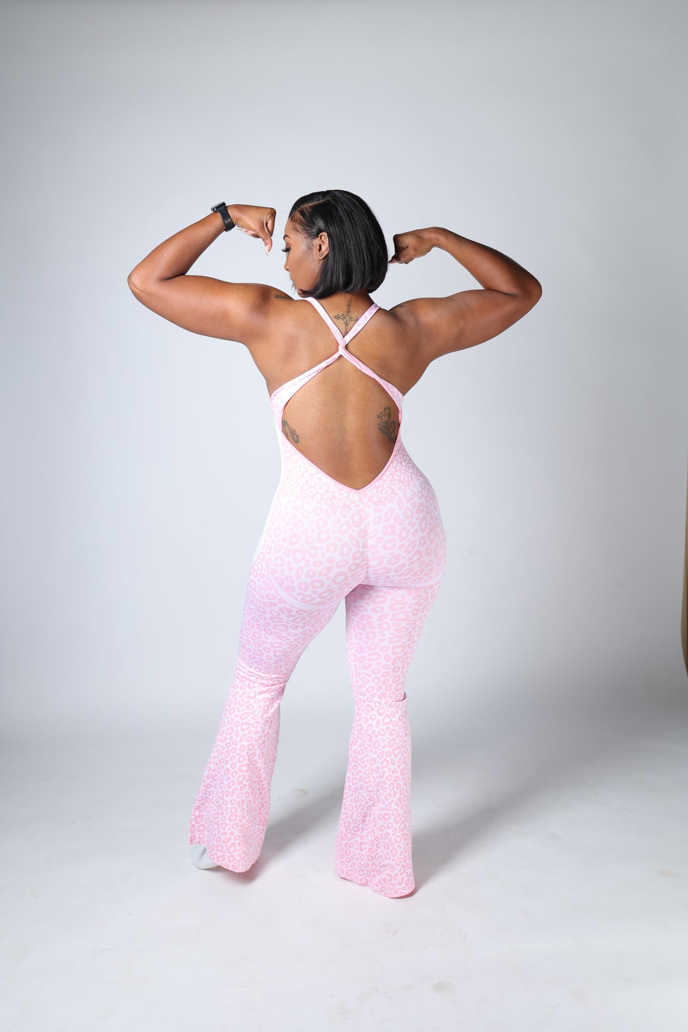 Flare Cheetah Stretch & Compress - Blush