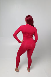 Smooth Body Jacket Set - Wine