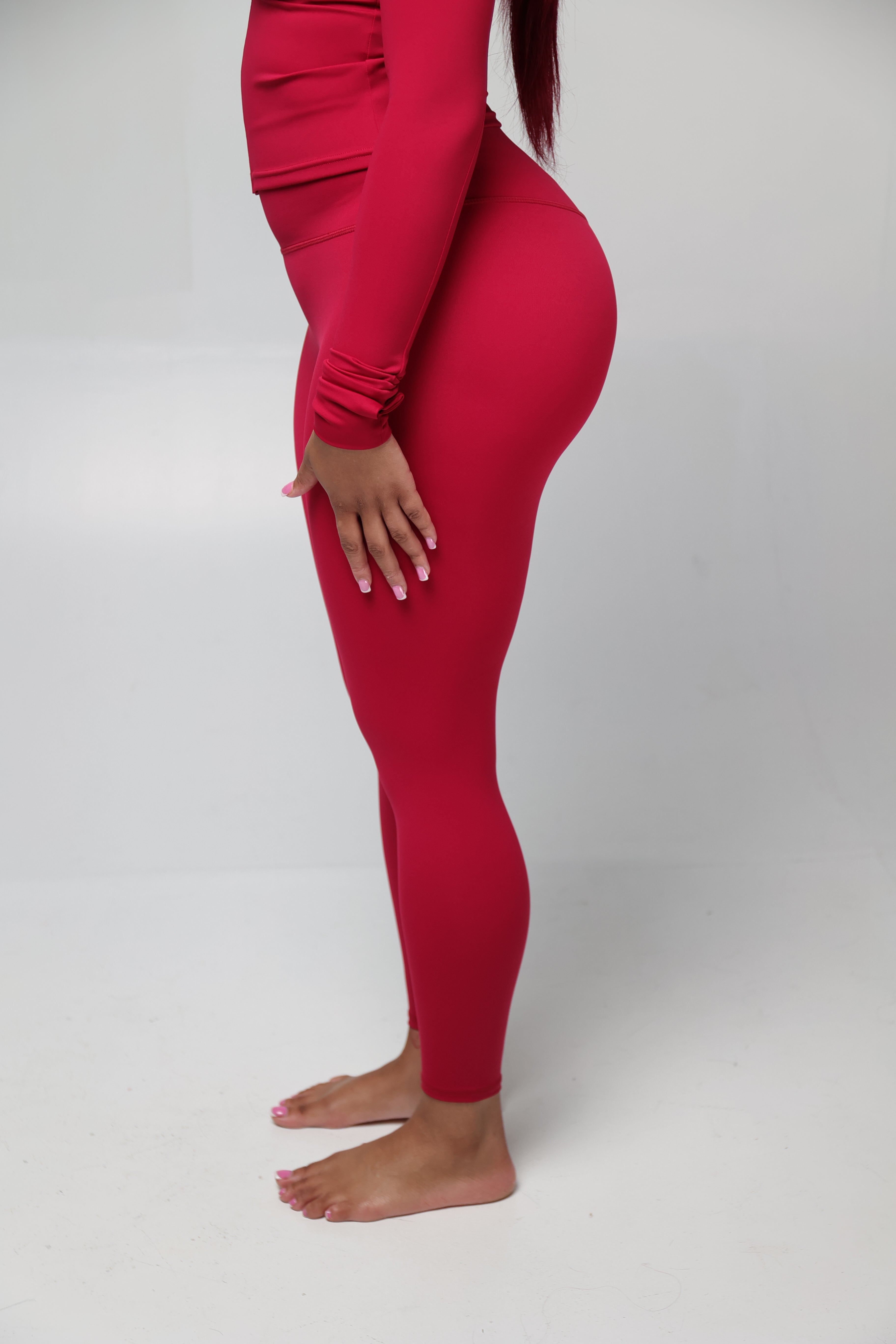 Smooth Body Jacket Set - Wine