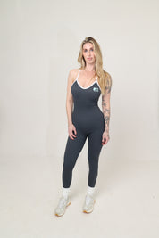 Ribbed Performance Jumpsuit - Blue Grey